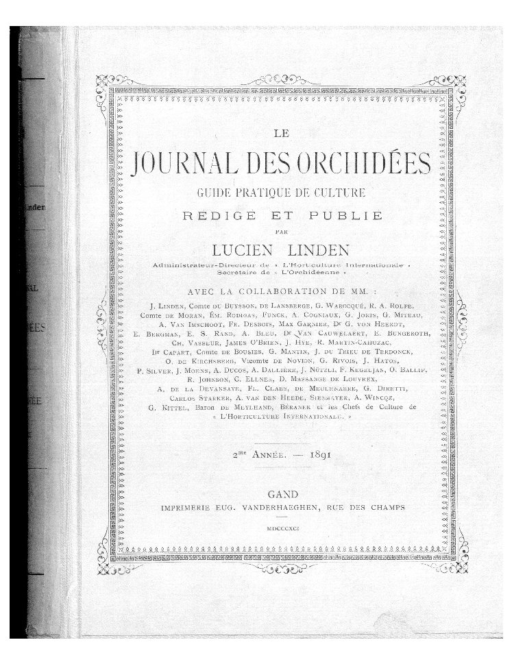 Scan of Journal des Orchidees: Guide Pratique de Culture (2me Annee, 1891), 1 of 593