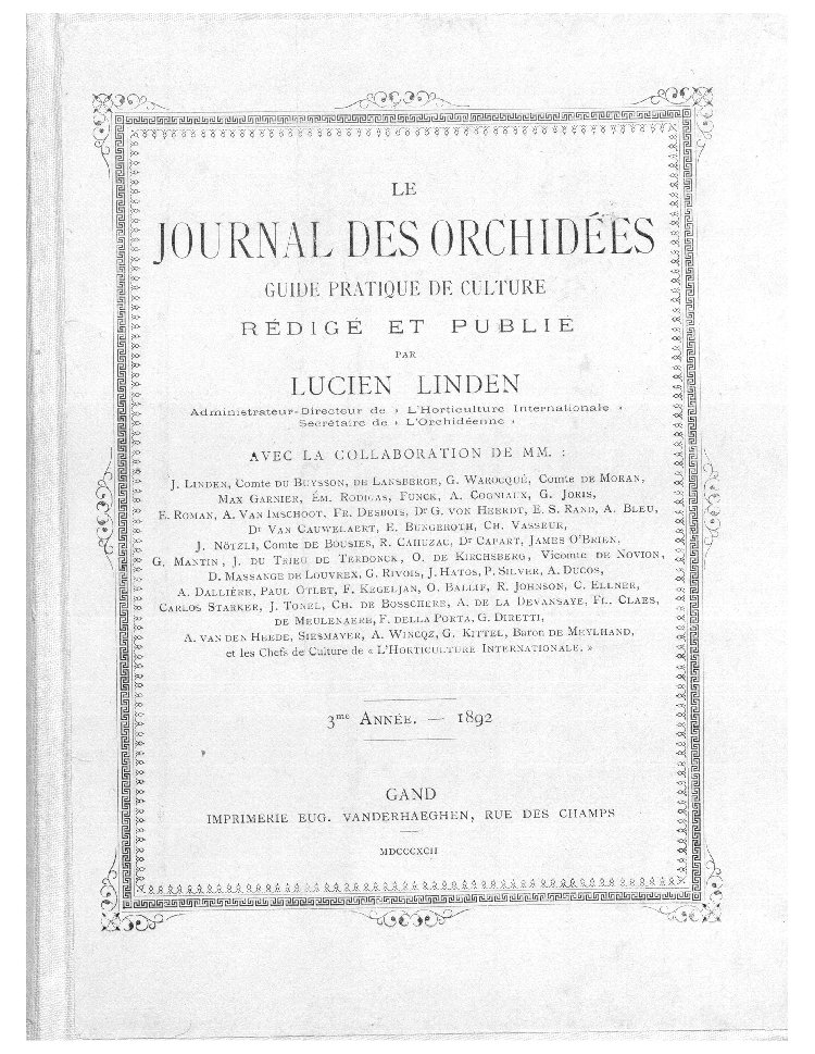 Scan of Journal des Orchidees: Guide Pratique de Culture (2me Annee, 1892), 1 of 596