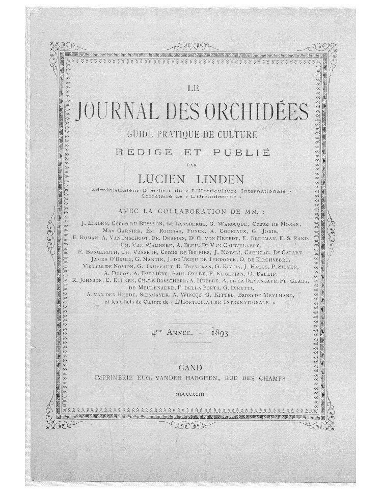 Scan of Journal des Orchidees: Guide Pratique de Culture (2me Annee, 1893), 1 of 607