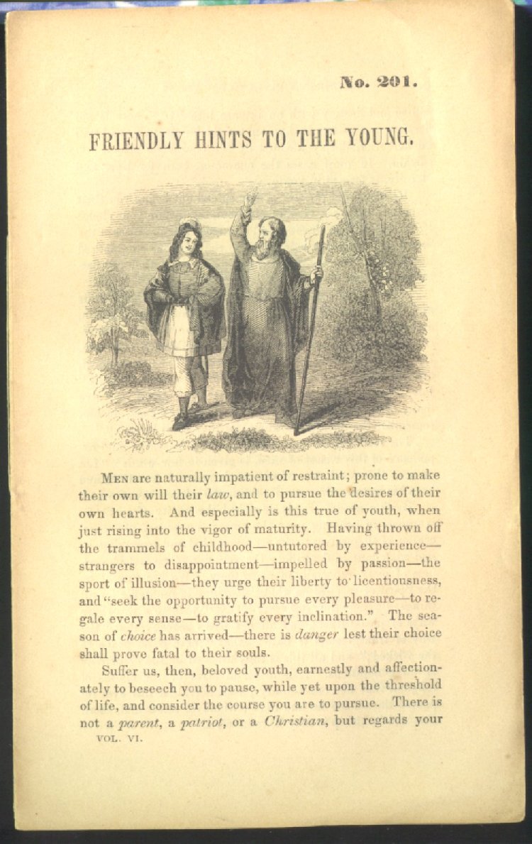 Scan of Friendly Hints to the Young, 1 of 8