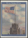 Tribune Tower and the flag