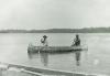 Menominee Joe and Jerome Dakota paddling near Eagle Island in Wisconsin