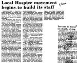 Local Hospice Movement Begins to Build its