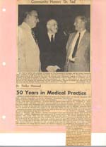 Dr. Thirlby Honored after 50 Years in Medical Practice.