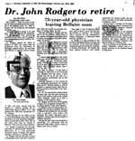 Dr. John Rodger to Retire