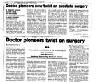 Doctor Pioneers New Twist on Prostate Surgery