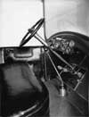 1918-1919 Packard landaulet, view of front interior showing steering mechanisms