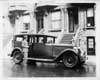 1927 Packard sedan limousine, owner Arthur William Brown at tonneau door
