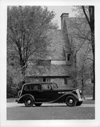 1937 Packard touring sedan parked on driveway of Grosse Pointe, Mich. residence