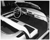 1952 Packard Pan American sports car, view of interior from right elevation