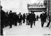 Group of men in front of the Hotel Pontchartrain for the start of the 1909 Glidden Tour, Detroit, Mich.
