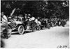 Lorimer and Matson in Chalmers-Detroit cars at the start of the 1909 Glidden Tour automobile parade, Detroit, Mich.