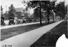 Line-up of participating cars in 1909 Glidden Tour automobile parade, Detroit, Mich.