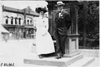 Frank B. Hower and daughter-in-law at 1909 Glidden Tour, Detroit, Mich.