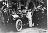 Dai Lewis in the Studebaker press car at Chicago, Ill., at the 1909 Glidden Tour