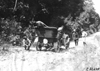 Glidden tourists examine car stopped on rocky road at the 1909 Glidden Tour
