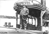 Smithson with megaphone on board "Plymouth," at 1909 Glidden Tour