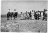 Group of people pose with Glidden tourists near Council Bluffs, Iowa at 1909 Glidden Tour