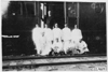 Pullman employees pose in front of railroad car in Kearney, Neb., at 1909 Glidden Tour
