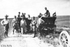 Glidden cars stopped on road in Colorado, at the 1909 Glidden Tour