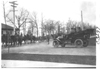 E.M.F. car stopped to allow mounted soldiers to pass, on pathfinder tour for 1909 Glidden Tour