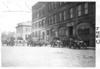 E.M.F. car  by newspaper building, on pathfinder tour for 1909 Glidden Tour
