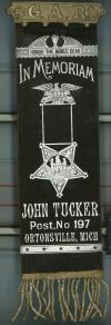 John Tucker Grand Army of the Republic Civil War Memorial Ribbon
