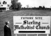 Rev. Walter David and sign for future church