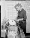 Woman with in-sink dishwasher