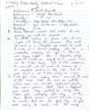 Handwritten notes from the interview