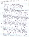 Handwritten notes from the interview