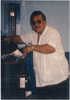 Atanacio (Nacho) Trigo Jr. cooking at the 1st Annual Hispanic/Latino Celebration held at the UAW Local 602 Union Hall.