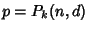 $p=P_k(n,d)$