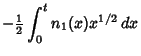 $\displaystyle -{\textstyle{1\over 2}}\int^t_0 n_1(x)x^{1/2}\,dx$
