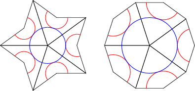 \begin{figure}\begin{center}\BoxedEPSF{penrose_tiles_star.epsf scaled 400}\hskip0.25in
\BoxedEPSF{penrose_tiles_sun.epsf scaled 400}\end{center}\end{figure}