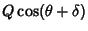 $\displaystyle Q\cos(\theta+\delta)$