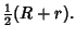 $\displaystyle {\textstyle{1\over 2}}(R+r).$