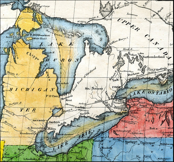 Carte pour servir a l'Itineraire pittoresque du Fleuve Hudson et des Parties laterales de l'Amerique du Nord par J. Milbert 1826