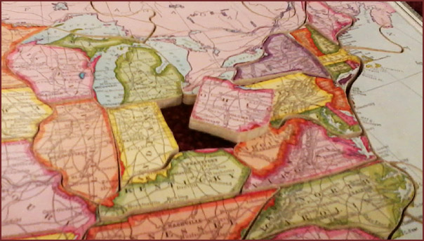 Parker Brothers wooden map puzzle