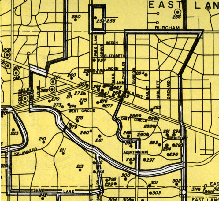 MSU Campus, detail from Community Shelter Map