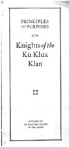 Sample image of Principles and Purposes of the Knights of the KKK