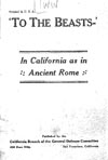 Sample image of To the Beasts: In California as in Ancient Rome