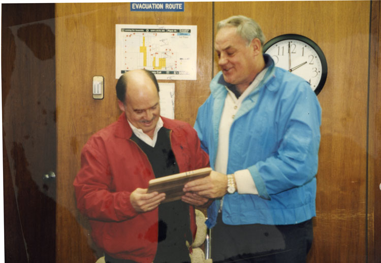 image of Subjects are, from left to right: Dick Budd, James Zubkus (Plant Manager).