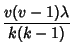 $\displaystyle {v(v-1)\lambda\over k(k-1)}$