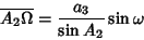 \begin{displaymath}
\overline{A_2\Omega}={a_3\over\sin A_2}\sin\omega
\end{displaymath}