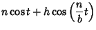 $\displaystyle n\cos t+h\cos\left({{n\over b}t}\right)$