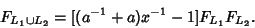 \begin{displaymath}
F_{L_1\cup L_2}=[(a^{-1}+a)x^{-1}-1]F_{L_1}F_{L_2}.
\end{displaymath}
