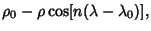 $\displaystyle \rho_0-\rho\cos[n(\lambda-\lambda_0)],$