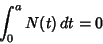 \begin{displaymath}
\int^a_0 N(t)\,dt = 0
\end{displaymath}