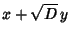 $\displaystyle x+\sqrt{D}\,y$
